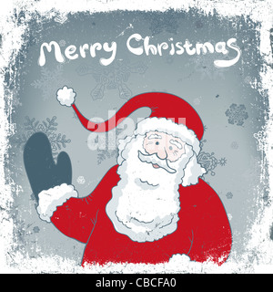 Christmas vintage card with Santa. Stock Photo