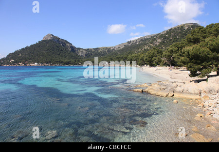 The sandy beach at Formentor on the Balearic Island of Mallorca, Spain Stock Photo