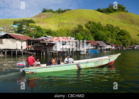 Boat Trip on Lake Sentani, Jayapura, West Papua, Indonesia Stock Photo