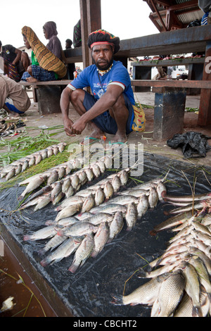 Market of Wamena, Baliem Valley, West Papua, Indonesia Stock Photo