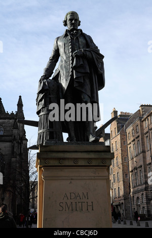 Adam Smith memorial, Edinburgh, Scotland. Stock Photo