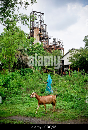 Much of Bhopal in India is still contaminated from the 1984 Union Carbide disaster Stock Photo