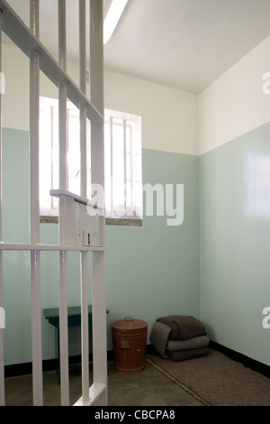 Robben Island: maximum security prison block - Nelson Mandela's cell Stock Photo