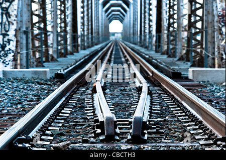 This old railroad trestle was built in the 1960's north of Coolidge, AZ. Stock Photo