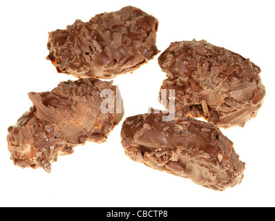 Chocolate pralines isolated over white background Stock Photo