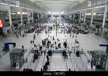 Security gate and waiting room for high speed trains at the Shanghai ...