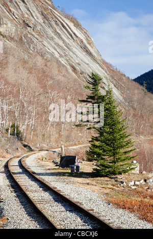 Crawford Notch State Park - Site of the Mt. Willard Section House along the Maine Central Railroad. Burned in 1972 Stock Photo