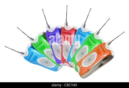 Transistor Radio on White Background Stock Photo