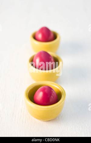 Eggs pickled in beet juice Stock Photo
