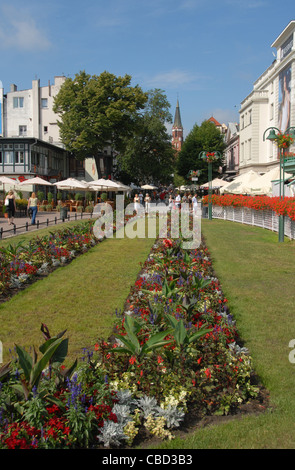 Pedestrian section of the street Bohaterow Monte Cassino in the Baltic Sea spa resort Sopot near Gdansk, Poland Stock Photo