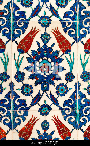 Floral design Iznik tile Rustem Pasha Mosque Istanbul Stock
