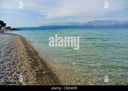 Pebble beach in Duba Peljeska village, Peljesac peninsula, Croatia Stock Photo