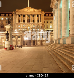 Bank of England lit up at night Stock Photo