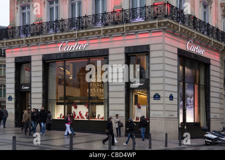 Cartier store, Avenue des Champs-Élysées, Paris, Île-de-France, France Stock Photo