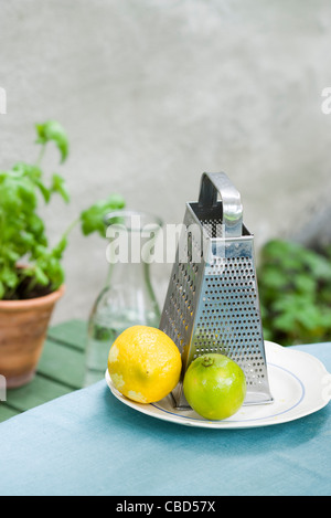 Lemons and zester Stock Photo
