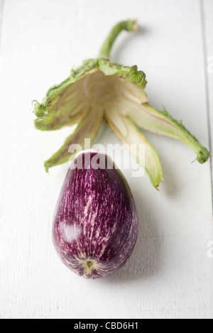 Eggplant with stem and sepals removed