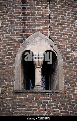 A stone window opening in the North Tower at Devizes Castle, Wiltshire UK Stock Photo