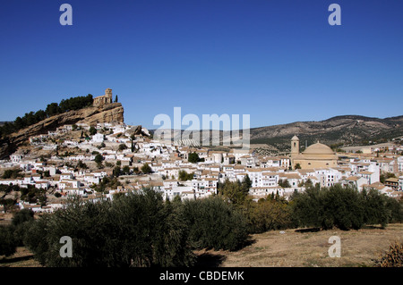 View of the town and churches, Montefrio, Granada Province, Andalucia, Spain, Western Europe. Stock Photo