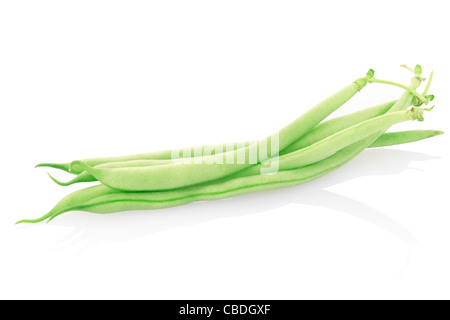 Green beans isolated on white, clipping path included Stock Photo