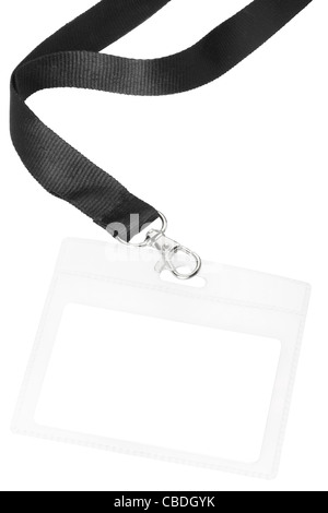 Blank ID card tag isolated on white Stock Photo - Alamy