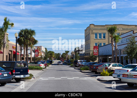 The Main Street (Stuart Avenue) in downtown Lake Wales, a typical small town in Central Florida, USA Stock Photo