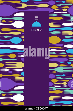Food, restaurant, menu design with cutlery silhouette background. Suitable as invitation dinner card. Stock Photo