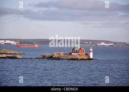 Lighthouse at entrance to Gothenburg Harbour, Gothenburg, Västergötland & Bohuslän Province, Kingdom of Sweden Stock Photo