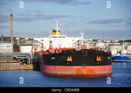 Large tanker ship berthed in in Port of Göteborg, Gothenburg, Västergötland & Bohuslän Province, Kingdom of Sweden Stock Photo