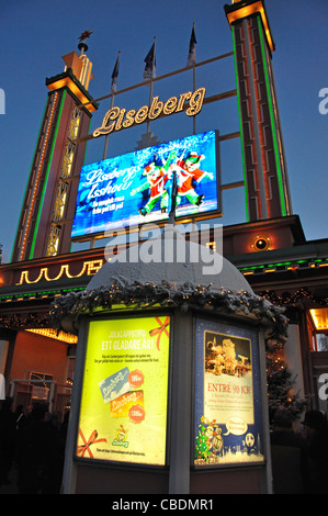 Entrance to Liseberg Christmas Market, Gothenburg, Västergötland & Bohuslän Province, Kingdom of Sweden Stock Photo