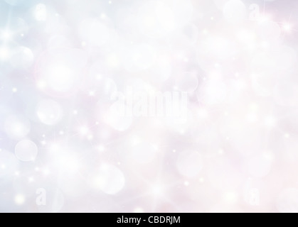 Abstract holiday background, beautiful shiny christmas lights and winter snowflakes, glowing magic bokeh Stock Photo