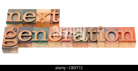 next generation - isolated phrase in vintage wood letterpress printing blocks Stock Photo