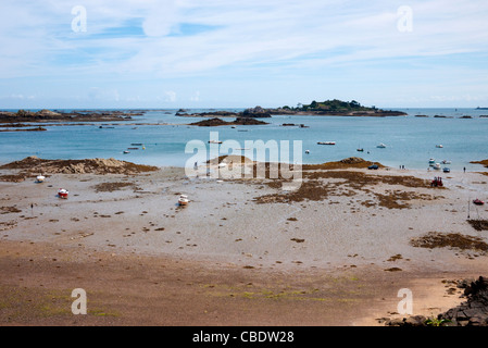 Pors Even brittany france paimpol bay at low tide Stock Photo