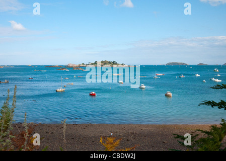 Pors Even brittany france paimpol bay high tide Stock Photo