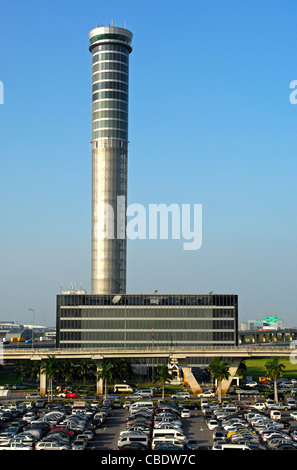 Control tower at the Suvarnabhumi International Airport, Bangkok, Thailand Stock Photo