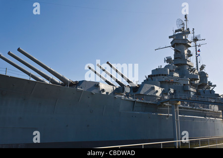 Battleship USS Alabama Memorial park tourist attraction in Mobile Alabama Stock Photo