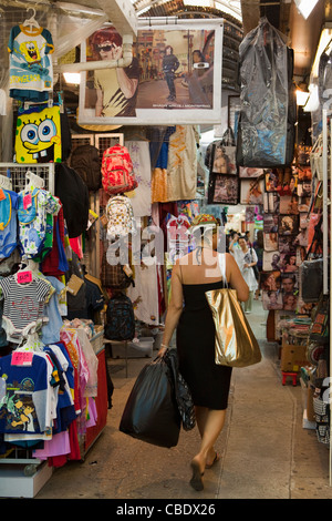 Shopper at Stanley Market, Hong Kong, China Stock Photo