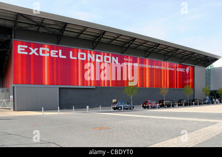 Taxi rank queue of London cab waiting outside the Phase 2 extension to the ExCel London exhibition hall and international conference hall England UK Stock Photo