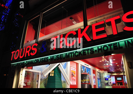 'Tours and Tickets' agency, Damrak, Amsterdam, Noord-Holland, Kingdom of the Netherlands Stock Photo