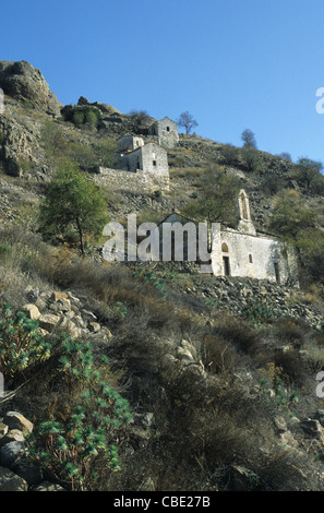 Ruins in village of Paleochora, Aegina Island, Greece Stock Photo