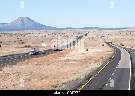 Interstate 40 Historic Route 66 traffic Sign National Highway Arizona American Stock Photo