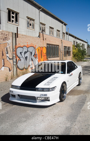 customised boy racer Nissan S13 180SX Silvia Japanese sports car Stock Photo