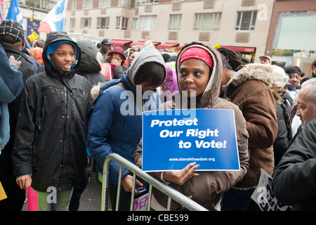 Rally against the implementation of stricter voting laws Stock Photo