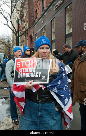 Rally against the implementation of stricter voting laws Stock Photo