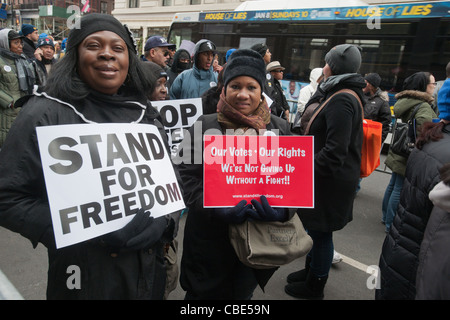 Rally against the implementation of stricter voting laws Stock Photo