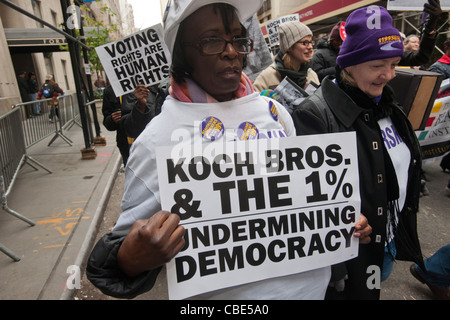 Rally against the implementation of stricter voting laws Stock Photo