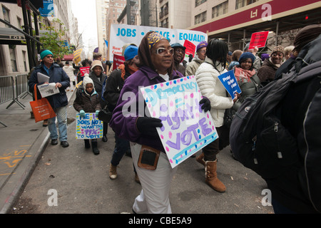 Rally against the implementation of stricter voting laws Stock Photo