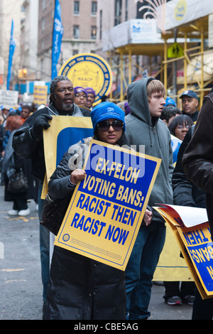 Rally against the implementation of stricter voting laws Stock Photo