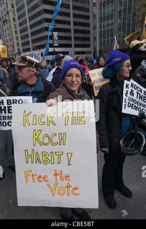 Rally against the implementation of stricter voting laws Stock Photo