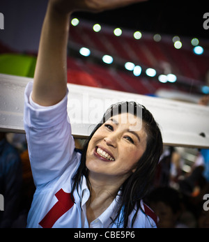 Yingluck Shinawatra during general elections in Thailand 2011. Stock Photo