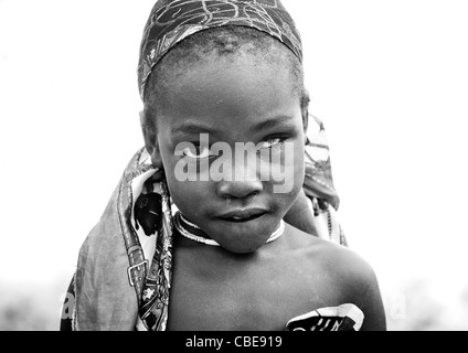 Young One Eyed Mukubal Girl, Virie Area, Angola Stock Photo